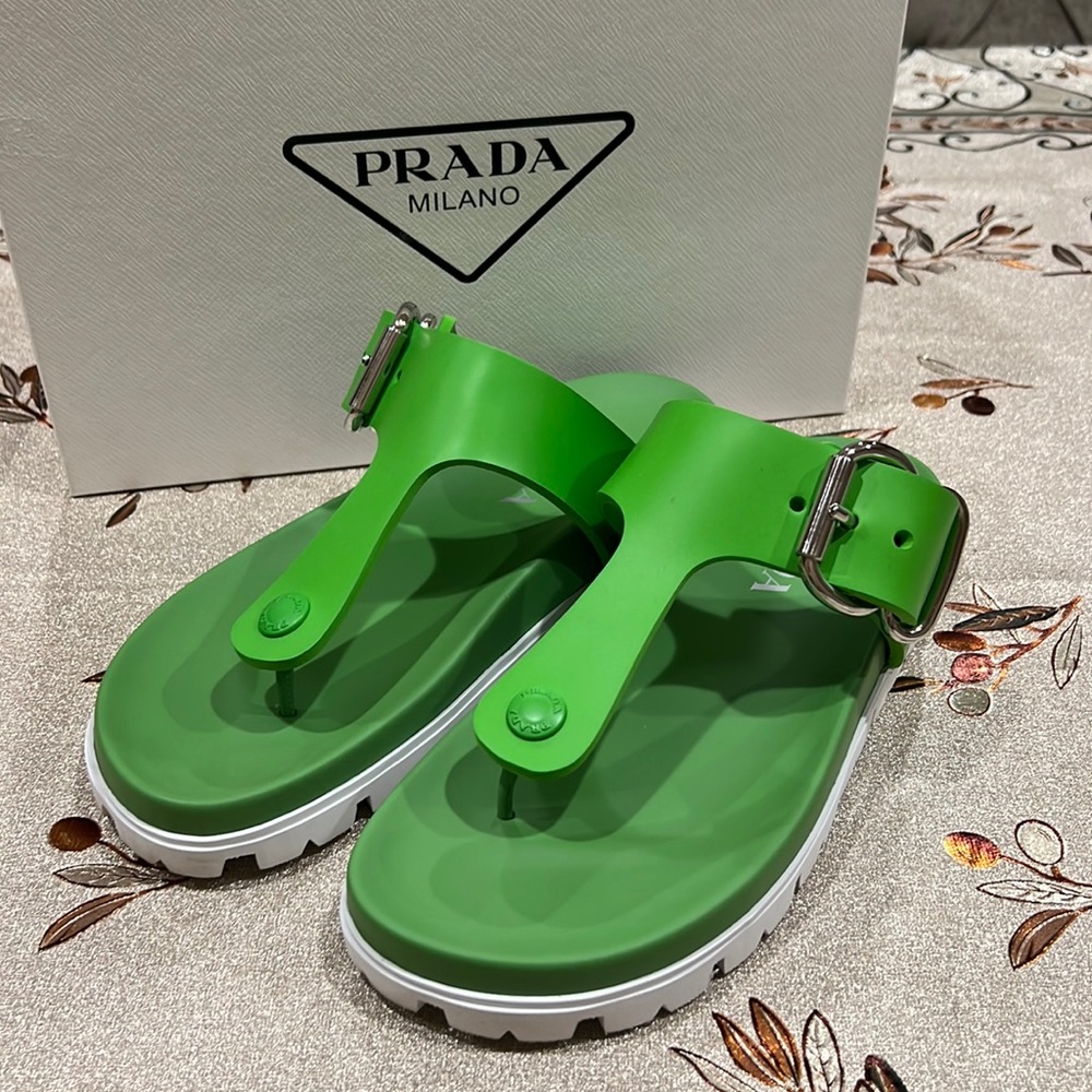 PRADA Rubber Thong Sandals